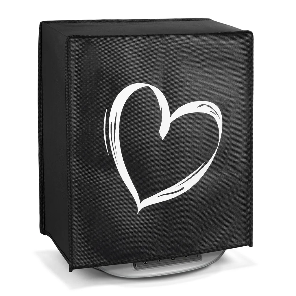 Kwmobile Hülle Kompatibel Mit Thermomix TM5 / TM6 - Küchenmaschine Abdeckhaube - In Weiß Schwarz Herz Brush 1 Kwmobile Hülle Kompatibel Mit Thermomix TM5 / TM6 - Küchenmaschine Abdeckhaube - In Weiß Schwarz Herz Brush