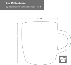 18tlg. Kaffeeservice Lea 6 Personen Kuchenteller Kaffee-Tasse Weiß Steingut -Küchenkochgeschirr Geschäft a46c29a9423707ec54daf1797581c980