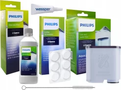 Philips Saeco Espressomaschinen-Set: Wasserfilter CA6903, Entkalker CA6700, Tabletten CA6704, Kerbfett Und Wessperfett 5g