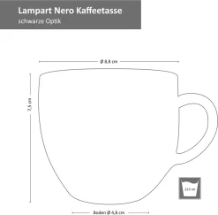 18-tlg. Kaffee-Service Lampart Nero 6 Personen I Tasse + Untertasse + Teller -Küchenkochgeschirr Geschäft a4d30b4f70bfa527f0faad607959f77d