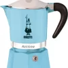 Bialetti Rainbow, Italienische Espresso-Kaffeemaschine, Aluminium, 3 Tassen, Blau