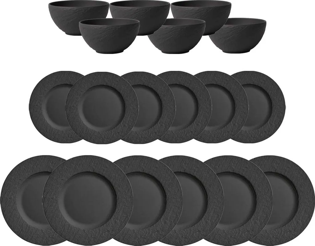 Villeroy & Boch Manufacture Rock Tafelservice 18-teilig Schwarz 2 Villeroy & Boch Manufacture Rock Tafelservice 18-teilig Schwarz – Bild 2