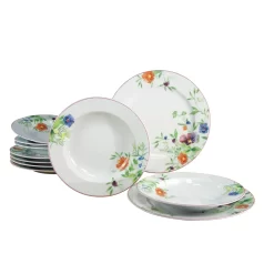 CreaTable 19791 Tafelservice Landscape Für 6 Personen, Porzellan (1 Set, 12-teilig)