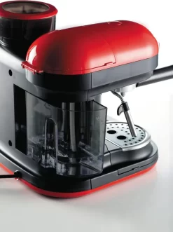 Ariete Siebträger-Espressomaschine Moderna Mit Kaffeemühle Und Aufschäumdüse, Rot/schwarz -Küchenkochgeschirr Geschäft b69cc81893bce1b8e5739ca7dd201322