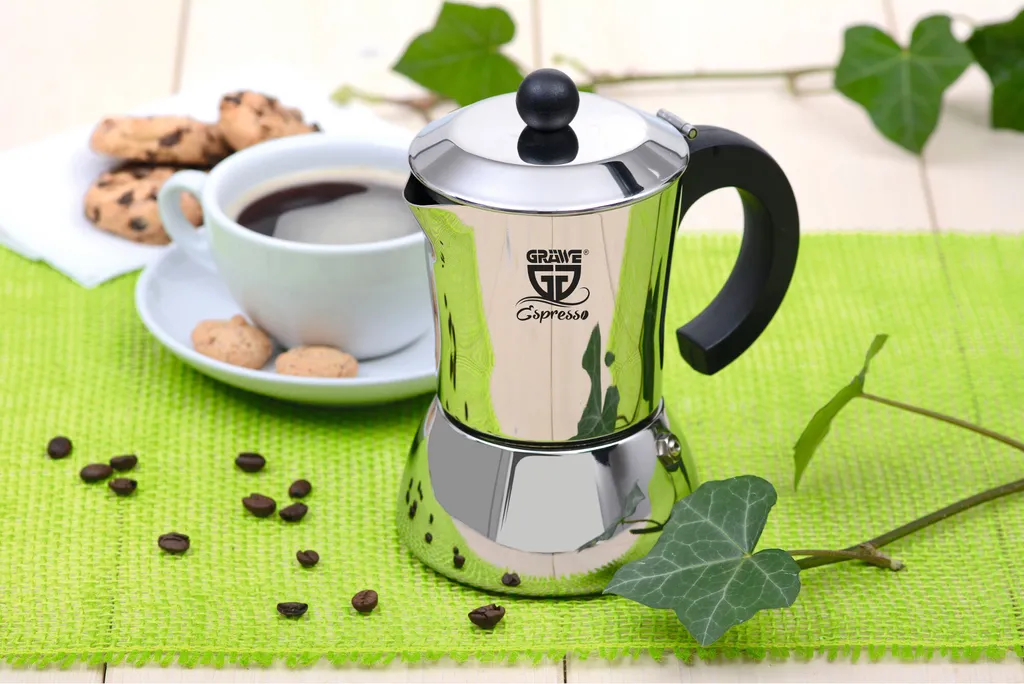 GRÄWE Espressokocher Aus Edelstahl Für 4 Tassen 3 GRÄWE Espressokocher Aus Edelstahl Für 4 Tassen – Bild 3