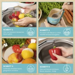 Lemonist Pestizid-Reduzierer - 4er-Set Obst- Und Gemüsereiniger Natron Zitronensäure Salz Granulat Vegan Reduzierung Von Pestiziden - Germany -Küchenkochgeschirr Geschäft bd68b6917cbe25fd6e0ad8d10cdb4657