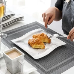 MALACASA, Serie Flora, 36 Tlg. Marmor Porzellan Kaffeeservice Geschirrset Mit 12 Kuchenteller, 12 Tasse 220ml, 12 Untertasse Für 12 Personen -Küchenkochgeschirr Geschäft be9e15e16d55a52d6dd10e6a2489ddb1