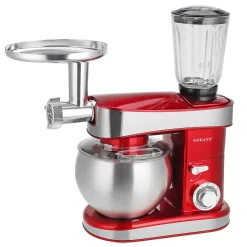 SOKANY 3in1 Küchenmaschine 1200W Edelstahlschüssel Teigmaschin 1.5L Saftpresse 6-stufige Gescheindigkeit Mixer Standmixer Knetmaschine Fleischwolf Wurstmaschine - Rot -Küchenkochgeschirr Geschäft bf5cbb02dcf5512ddf8f01d3231d1404