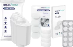 AquaFloow Siemens Kaffeemaschinen-Set: 3x Wasserfilter (Ersatz TZ70003), Entkalkungstabletten 4 Stück (TZ80002), Reinigungstabletten 10x2g (Ersatz TZ80001)