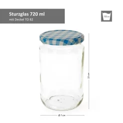 12er Set Einmachglas 720 Ml Deckel Blau Weiß Kariert Einkochgläser Vorratsglas Glas Aufbewahrung -Küchenkochgeschirr Geschäft c0ec63160657db77577c9c45e0ac0377