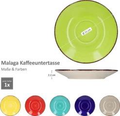 18tlg Kaffeeservice Malaga Kaffee Tee-Gedeck 6Pers Kaffeetassen Dessertteller Abstrakt Handbemalt -Küchenkochgeschirr Geschäft c1be9b0f925a512a437f8f7e3b48bf5a