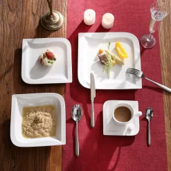 MALACASA, Serie Joesfa, 30 Tlg. Cremeweiß Porzellan Geschirrset Kombiservice Tafelservice Im Eleganten Design Mit Je 6 Tassen, 6 Untertassen, 6 Dessertteller, 6 Suppenteller Und 6 Speiseteller -Küchenkochgeschirr Geschäft c2a27e85bb6d2766010fa860d83de4fb