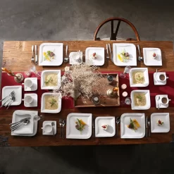 MALACASA, Serie Joesfa, 30 Tlg. Cremeweiß Porzellan Geschirrset Kombiservice Tafelservice Im Eleganten Design Mit Je 6 Tassen, 6 Untertassen, 6 Dessertteller, 6 Suppenteller Und 6 Speiseteller -Küchenkochgeschirr Geschäft c4589c0ae6e588c011453aa121f4e6d1