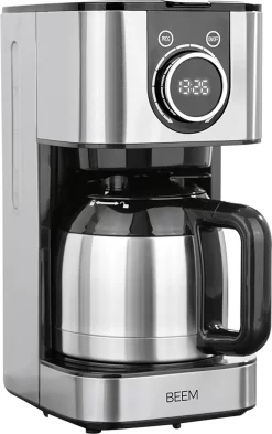 BEEM FRESH-AROMA-SWITCH Filterkaffeemaschine - Thermo Edelstahl 1 L Thermoskanne Bedienrad 24h-Timer 800 W Für 4-8 Tassen Kaffeemaschine Timer -Küchenkochgeschirr Geschäft c7666f4908fbcea801e5114a4c245327