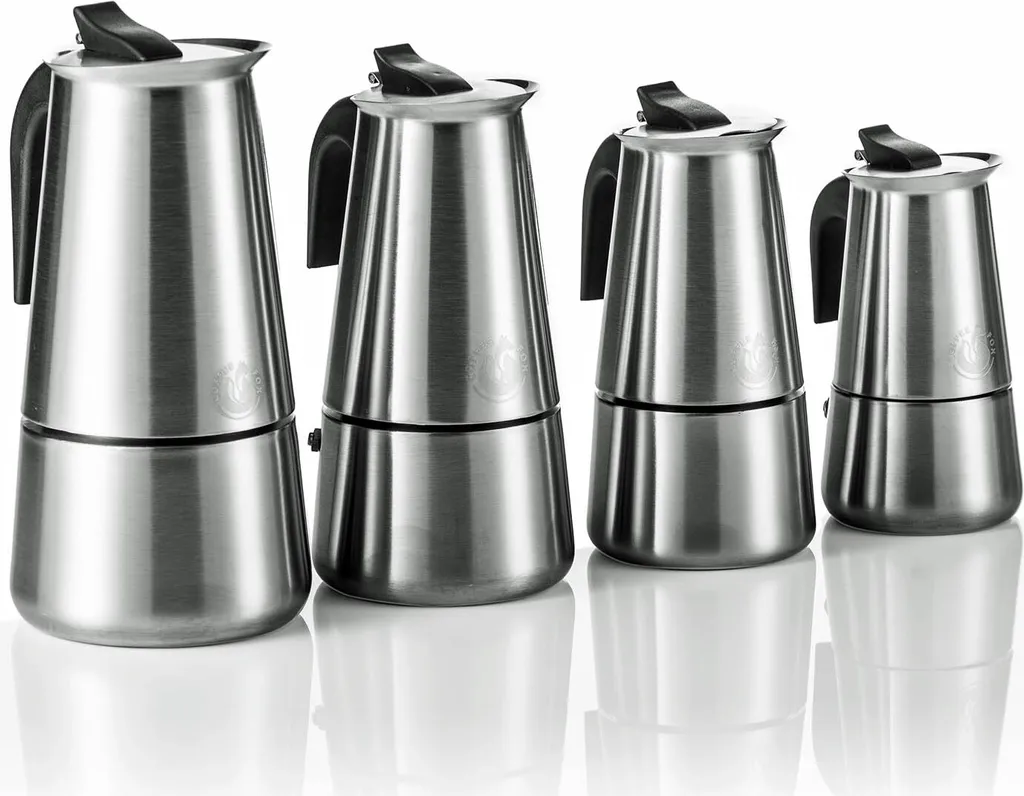Espressokocher & Kaffeekocher Aus Edelstahl - Espressomaschine Kaffeemaschine Von Coffee Fox (9 Tassen) 3 Espressokocher & Kaffeekocher Aus Edelstahl - Espressomaschine Kaffeemaschine Von Coffee Fox (9 Tassen) – Bild 3