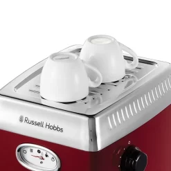 Russell Hobbs Espressomaschine Retro Rot Siebträger (15 Bar, 2 Tassen-Einsätze, 1,1l Abnehmbarer Wassertank, Dampf-Milchschaumdüse, Portionierlöffel Mit Tamper) Kaffeemaschine -Küchenkochgeschirr Geschäft c96d474bd44299bff9ad482d362abbfd