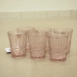 Wassergläser Solange Reliefmuster 6xSet Rosa Transparent 265ml -Küchenkochgeschirr Geschäft d045bbf15a0ebf8135c94315d532bf92