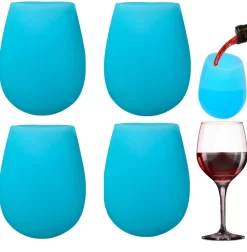 6er Set 200ml Unzerbrechlich Blau Silikon Biergläser Whisky GläSer Wein Becher Stammlos Weinbecher Tasse -Küchenkochgeschirr Geschäft d3807a29eb1b39ee19d6635ab4679221