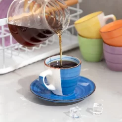 Kaffeeservice Steinzeug, Vancasso BONITA 12 Teiliges Kaffeeset, Cappuccino Tassenset Für 6 Personen, Tassen Und Untertassen -Küchenkochgeschirr Geschäft d471144b8266846e8adbc8cb3dcfb7fd