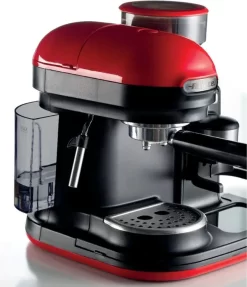 Ariete Siebträger-Espressomaschine Moderna Mit Kaffeemühle Und Aufschäumdüse, Rot/schwarz -Küchenkochgeschirr Geschäft d7955c7c3a9f5d2f4a65dcbc1ce4fcee