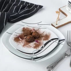 VEWEET, Serie 'Fiona', 100-teilig Porzellan Tafelservice Set, Kombiservice Mit Dessertteller, Speiseteller, Suppenteller, Müslischalen, Kaffeebecher, Kaffeetassen Set, Eierbecher, Milch- Und Zuckerset -Küchenkochgeschirr Geschäft d88d1ca5c6780cd3a5d9d5f164e55578