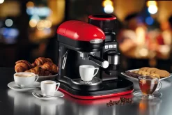 Ariete Siebträger-Espressomaschine Moderna Mit Kaffeemühle Und Aufschäumdüse, Rot/schwarz -Küchenkochgeschirr Geschäft ddc2f51390d5db1c65a9b4216cbe3574