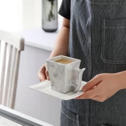 MALACASA, Serie Flora, 36 Tlg. Marmor Porzellan Kaffeeservice Geschirrset Mit 12 Kuchenteller, 12 Tasse 220ml, 12 Untertasse Für 12 Personen -Küchenkochgeschirr Geschäft de12135599f5d10820646e17d06c78e1