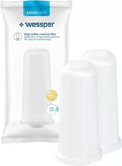 Wessper 2 Stück Wasserfilter Für Sage Kaffeemaschinen | Barista Zubehör Ersatz Für Sage Claro Swiss, Sage Barista Express Pro SES008, SES875,BES920, SES980, SES990, SES810, BES811, SES878, SES880