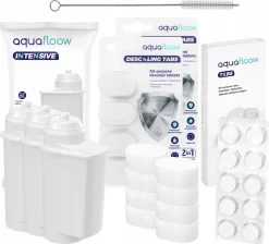 AquaFloow Set Für Siemens / Bosch Espressomaschine: 3x Ersatzwasserfilter TZ70003 + Reinigungstabletten 10 Stück + Reiniger + Entkalkertabletten 8 Stück