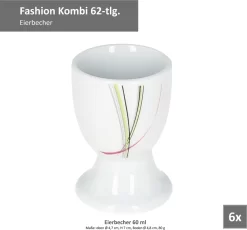 Kombiservice 62 Tlg. Fashion, Eckige Form -Küchenkochgeschirr Geschäft e44235f8e420ae62e02cf84015d46e81