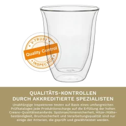 Creano Doppelwandige Gläser 250ml „DG-V“, 2er Set, Thermoglas Doppelwandig Aus Borosilikatglas, Kaffeegläser, Teegläser, Latte Gläser, Doppelwandgläser -Küchenkochgeschirr Geschäft e85207c31930001cba1fe1124834b375 1