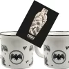 Bacardi 2er Set Tasse Becher Glas Weiß Mit Griff Und Schwarzem Druck