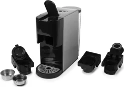 Princess 4-in-1 Multi-Kapsel-Kaffeemaschine 1450W 0,8L Schwarz Silbern -Küchenkochgeschirr Geschäft e8e641a6ff786160cb1909889bebbd50