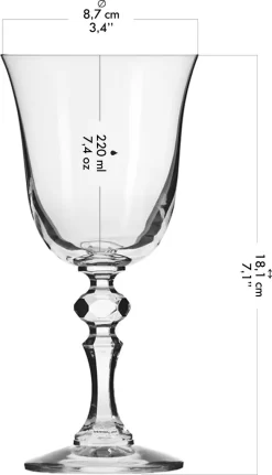 KROSNO Krista Kleine Rotweingläser, 6er-Set, 220 Ml -Küchenkochgeschirr Geschäft e90419630d1b3c59b191991856391618