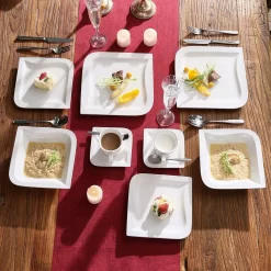 MALACASA, Serie Joesfa, 30 Tlg. Cremeweiß Porzellan Geschirrset Kombiservice Tafelservice Im Eleganten Design Mit Je 6 Tassen, 6 Untertassen, 6 Dessertteller, 6 Suppenteller Und 6 Speiseteller -Küchenkochgeschirr Geschäft ea6aa0d71deb53d3bf0fc224d9418606