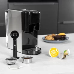 Princess 4-in-1 Multi-Kapsel-Kaffeemaschine 1450W 0,8L Schwarz Silbern -Küchenkochgeschirr Geschäft eb0c214ac67c70d68cd0bcb95b79f975