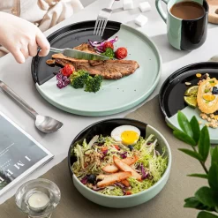 Vancasso Aria Tafelservice Für 8 Personen (32-teilig) Mit Tellern, Schalen Und Tassen, Schwarz Und Türkis -Küchenkochgeschirr Geschäft f309f2e86c90f29e70424c366faa52e1