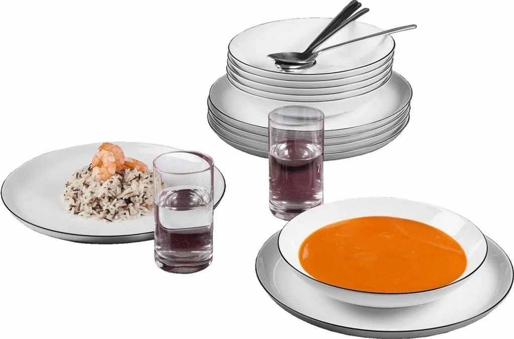 Seltmann Weiden Tafelservice Lido Schwarz Mit Farbrand Zeitlos 7 Seltmann Weiden Tafelservice Lido Schwarz Mit Farbrand Zeitlos – Bild 7