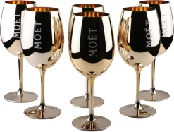 Moët & Chandon Champagnergläser Kupfer 6er Set Echtglas